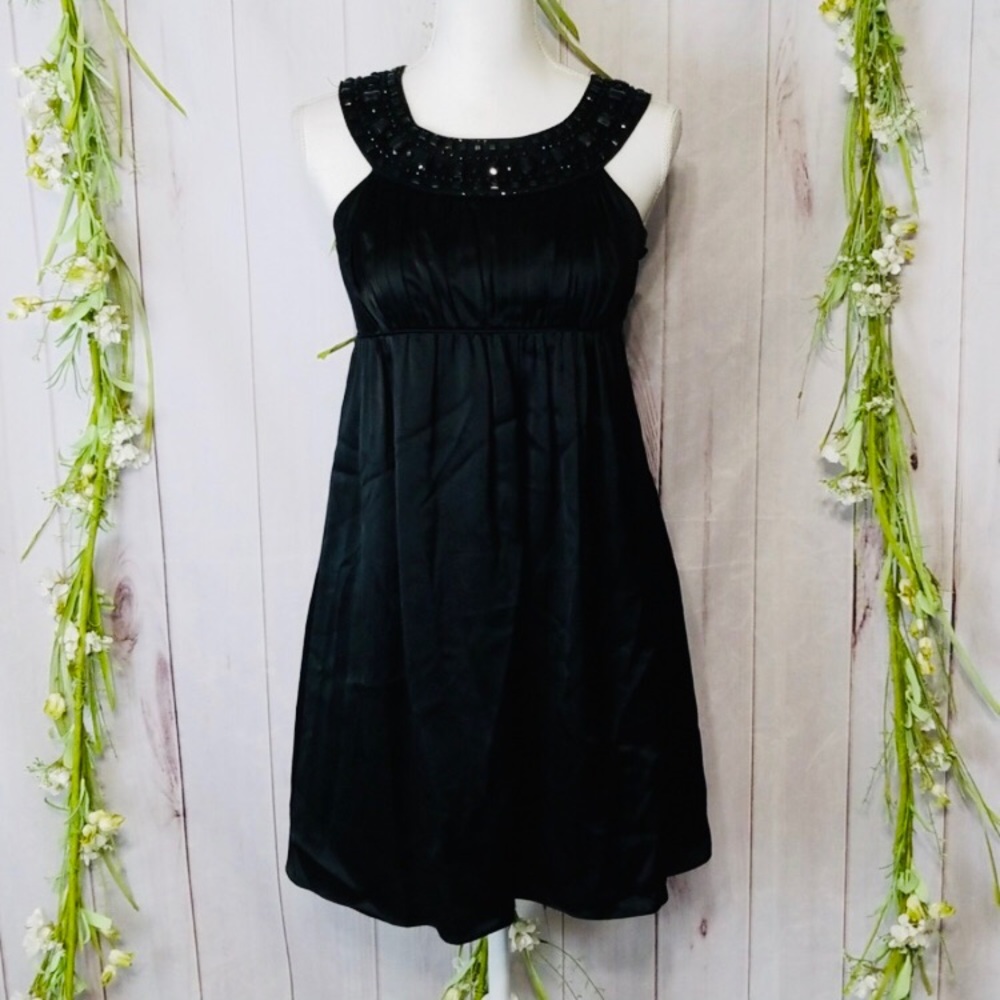 Laundry sz 2 Black Beaded Dress Aline Cocktail